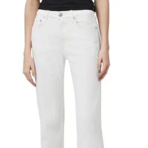 Rag and Bone, Harlow Mid-Rise Straight Jeans, Off-white, size 30
